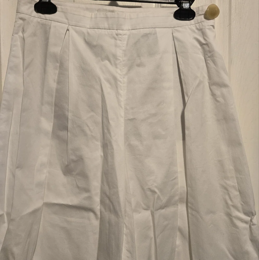 Vince Optic White Pleated Culotte Size 0